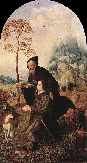 Jan Gossaert Mabuse St Anthony with a Donor Norge oil painting art